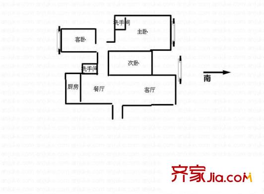 綠雅園戶型圖3室2廳2衛(wèi)1廚  戶型圖 3室2廳2衛(wèi)1廚