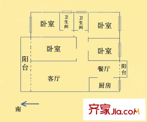 綠雅園戶型圖4室2廳1衛(wèi)1廚 戶型圖 4室2廳1衛(wèi)1廚