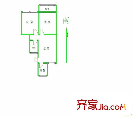 凱達(dá)園戶型圖2室1廳1衛(wèi)1廚 戶型圖 2室1廳1衛(wèi)1廚