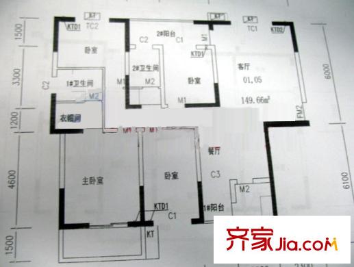 永通商邸戶型圖B棟E戶型 4室2廳2衛(wèi)