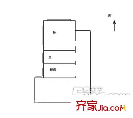 天辰楓丹白露戶型圖1室1廳 戶型圖 1室1廳1衛(wèi)1廚