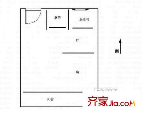 天辰楓丹白露戶型圖1室1廳 戶型圖 1室1廳1衛(wèi)1廚