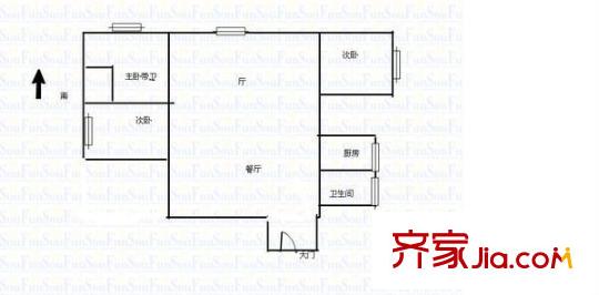 遠東公寓戶型圖3室2廳1衛(wèi)1廚  戶型圖 3室2廳1衛(wèi)1廚