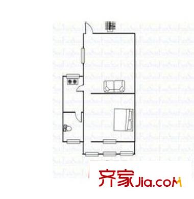 長(zhǎng)沙市營(yíng)山巷52戶(hù)型圖1室1廳 戶(hù)型圖 1室1廳1衛(wèi)1廚
