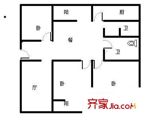 天潤(rùn)花園戶型圖3室2廳1衛(wèi)1廚  戶型圖 3室2廳1衛(wèi)1廚