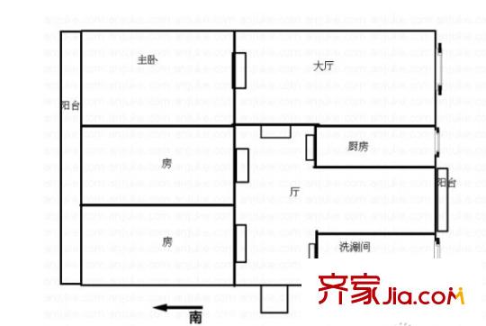絲茅沖熱水瓶廠宿舍戶型圖3室2廳 戶型圖 3室2廳1衛(wèi)1廚