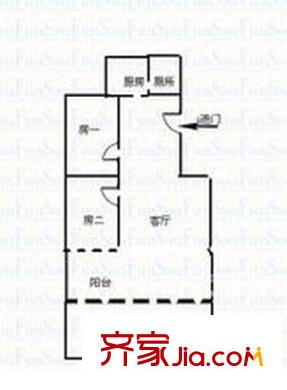 絲茅沖熱水瓶廠宿舍戶型圖2室2廳 戶型圖 2室2廳1衛(wèi)1廚