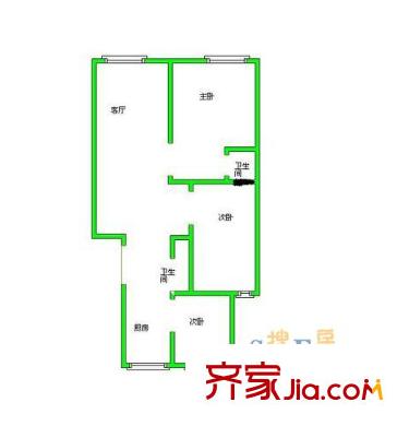 三零一佳園戶型圖3室2廳 戶型圖 3室2廳1衛(wèi)1廚