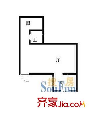 友園山莊戶型圖1室1廳 戶型圖  1室1廳1衛(wèi)1廚