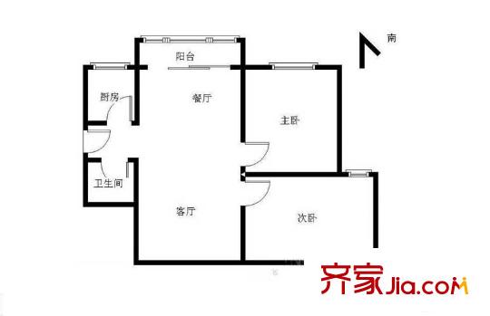 白云社區(qū)戶型圖2室2廳  戶型圖 2室2廳1衛(wèi)1廚