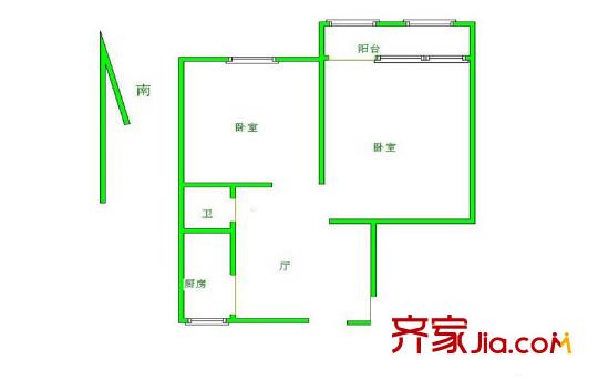 白云社區(qū)戶型圖2室2廳  戶型圖 2室2廳1衛(wèi)1廚