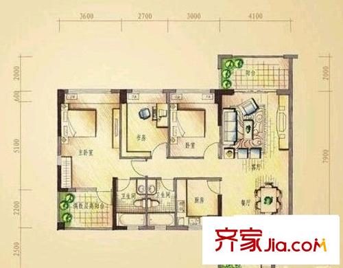 政華嘉園 3室 戶型圖