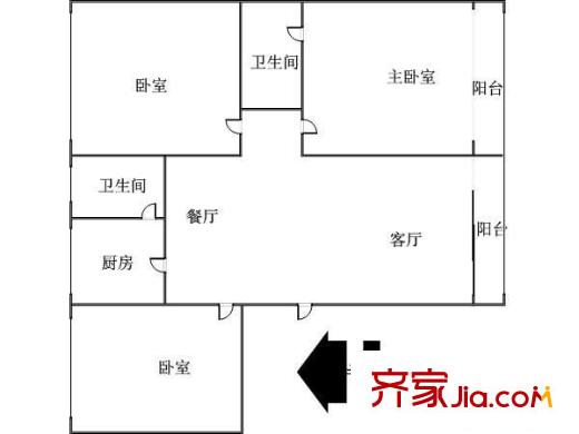 政華嘉園 3室 戶型圖