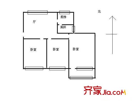 左家塘五礦局宿舍戶型圖3室1廳 戶型圖 3室1廳1衛(wèi)1廚