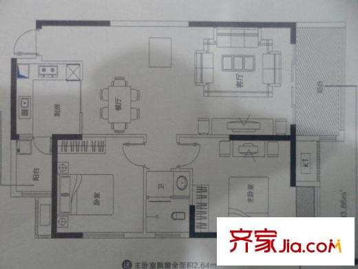 雨花區(qū)檢查院宿舍戶(hù)型圖2室2廳 戶(hù)型圖 2室2廳1衛(wèi)1廚