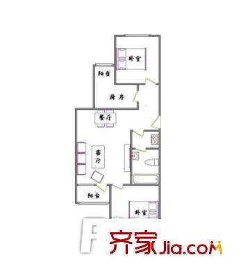 香巴圣地戶型圖2室2廳 戶型圖 2室2廳1衛(wèi)1廚