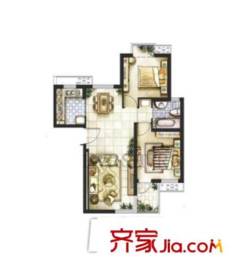 香巴圣地戶型圖2室2廳 戶型圖 2室2廳1衛(wèi)1廚