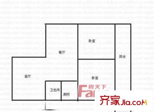 省水利廳宿舍戶型圖2室2廳 戶型圖 2室2廳2衛(wèi)2廚