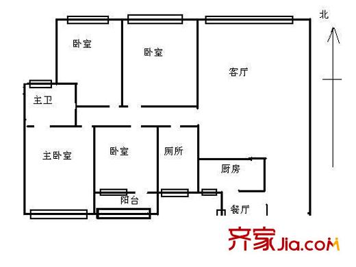 煙草公司宿舍戶型圖4室2廳2衛(wèi)1廚  戶型圖 4室2廳2衛(wèi)1廚