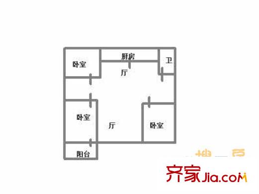 煙草公司宿舍戶型圖3室2廳2衛(wèi)1廚 戶型圖 3室2廳2衛(wèi)1廚