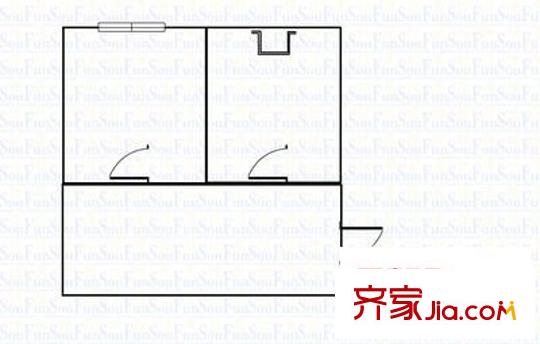 撈刀河燃?xì)夤舅奚釕粜蛨D2室1廳 戶型圖 2室1廳1衛(wèi)1廚