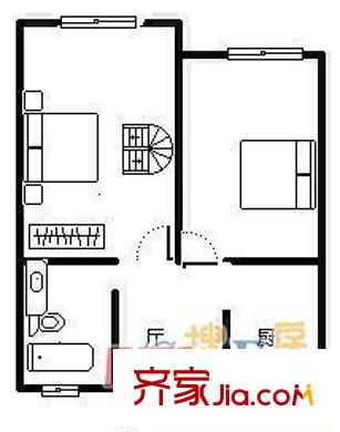 凱達(dá)園戶型圖2室1廳1衛(wèi)1廚 戶型圖 2室1廳1衛(wèi)1廚
