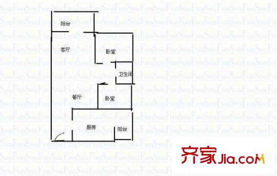 景環(huán)小區(qū)戶(hù)型圖2室2廳 戶(hù)型圖 2室2廳1衛(wèi)1廚