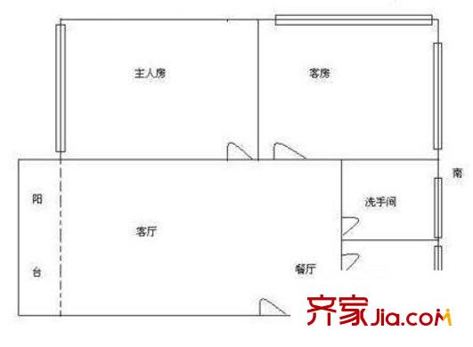 中建五局機關大院戶型圖2室2廳1衛(wèi)1廚  戶型圖 2室2廳1衛(wèi)1廚