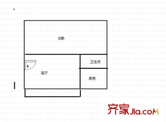 中建五局機關大院戶型圖1室1廳1衛(wèi)1廚  戶型圖 1室1廳1衛(wèi)1廚