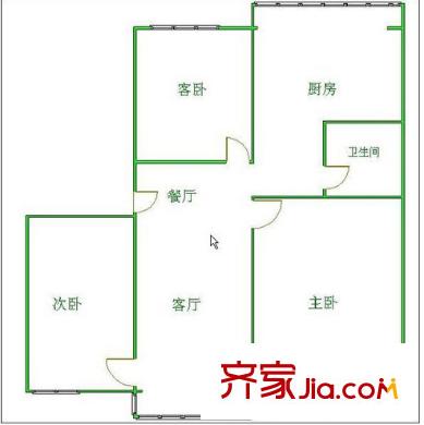 交通局宿舍戶型圖4室2廳 戶型圖 4室2廳2衛(wèi)1廚