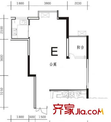 美寓明城戶型圖1室1廳1衛(wèi)1廚 戶型圖 1室1廳1衛(wèi)1廚