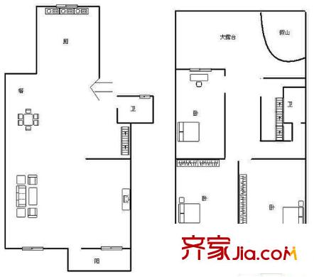 金達家園戶型圖4室2廳 戶型圖 4室2廳2衛(wèi)1廚