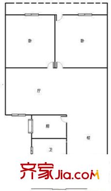 絲茅沖熱水瓶廠宿舍戶型圖2室2廳 戶型圖 2室2廳1衛(wèi)1廚