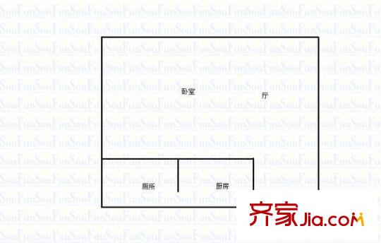鵬程世家戶型圖1室1廳 戶型圖 1室1廳1衛(wèi)1廚