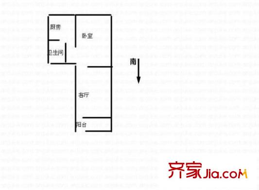 鵬程世家戶型圖1室1廳 戶型圖 1室1廳1衛(wèi)1廚