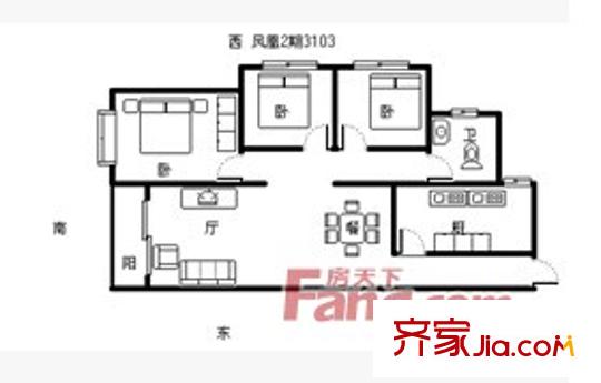 思進(jìn)大廈戶型圖4室2廳 戶型圖 4室2廳2衛(wèi)1廚