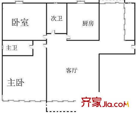 茶園坡送變電建設(shè)公司宿舍戶型圖2室2廳  戶型圖 2室2廳2衛(wèi)1廚