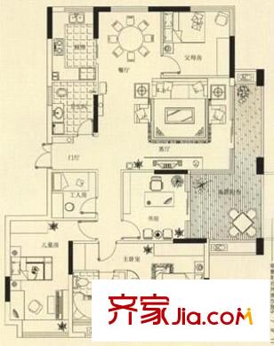 恒豐佳星園戶型圖5室2廳 戶型圖 5室2廳2衛(wèi)1廚