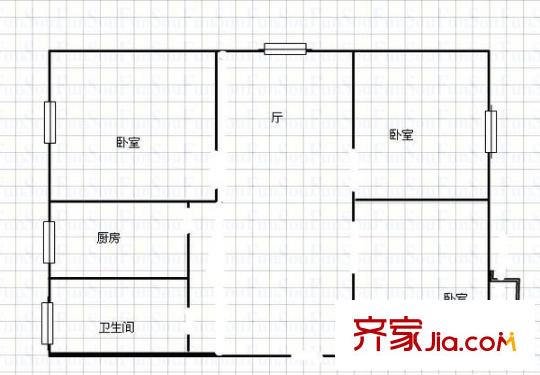 中建五局機關(guān)大院戶型圖3室2廳2衛(wèi)1廚  戶型圖 3室2廳2衛(wèi)1廚