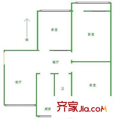 中建五局機關大院戶型圖3室2廳1衛(wèi)1廚  戶型圖 3室2廳1衛(wèi)1廚