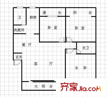 雅塘村社區(qū)戶(hù)型圖3室2廳2衛(wèi)1廚  戶(hù)型圖 3室2廳2衛(wèi)1廚