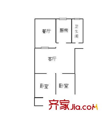 交通局宿舍戶型圖2室2廳 戶型圖 2室2廳1衛(wèi)1廚