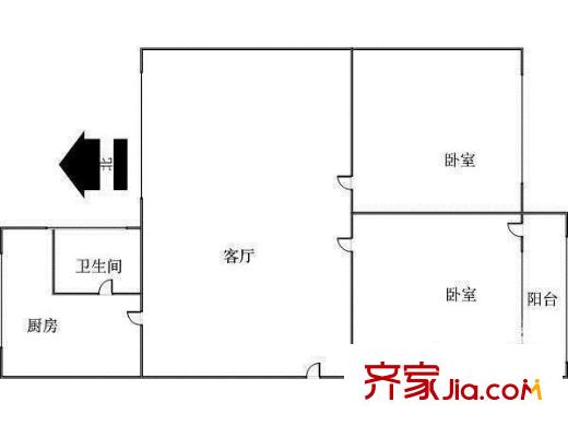 麻園灣社區(qū)戶型圖2室2廳  戶型圖 2室2廳1衛(wèi)1廚