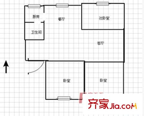 麻園灣社區(qū)戶(hù)型圖3室2廳 戶(hù)型圖 3室2廳1衛(wèi)1廚