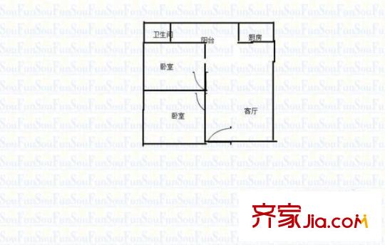 麻園灣社區(qū)戶型圖2室2廳  戶型圖 2室2廳1衛(wèi)1廚