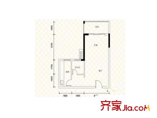 錦苑小區(qū)戶型圖1室0廳  戶型圖 1室1衛(wèi)1廚