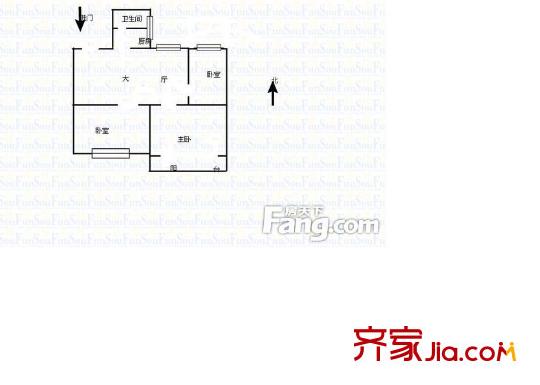 湘繡研究所宿舍戶型圖3室2廳  戶型圖 3室2廳1衛(wèi)1廚