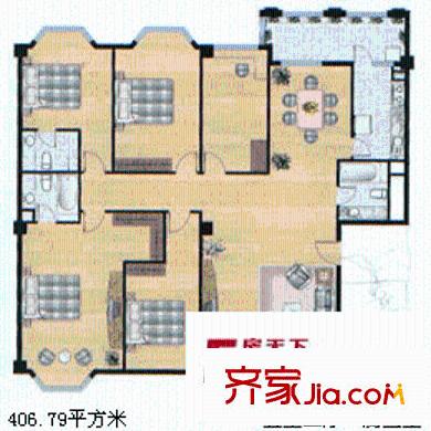 巴黎香榭戶型圖5室2廳 戶型圖 5室2廳3衛(wèi)1廚