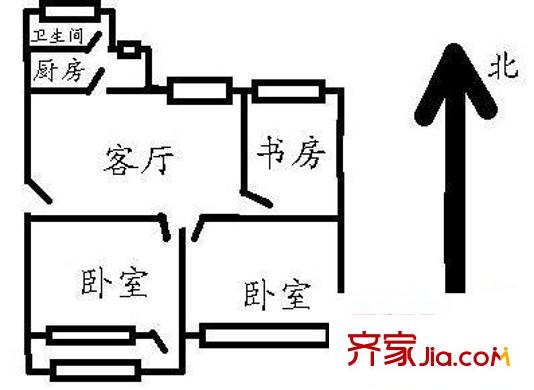 省地稅局單位房戶型圖3室1廳1衛(wèi)1廚  戶型圖 3室1廳1衛(wèi)1廚