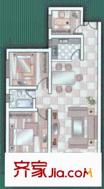 明珠苑戶型圖3室2廳1衛(wèi)1廚